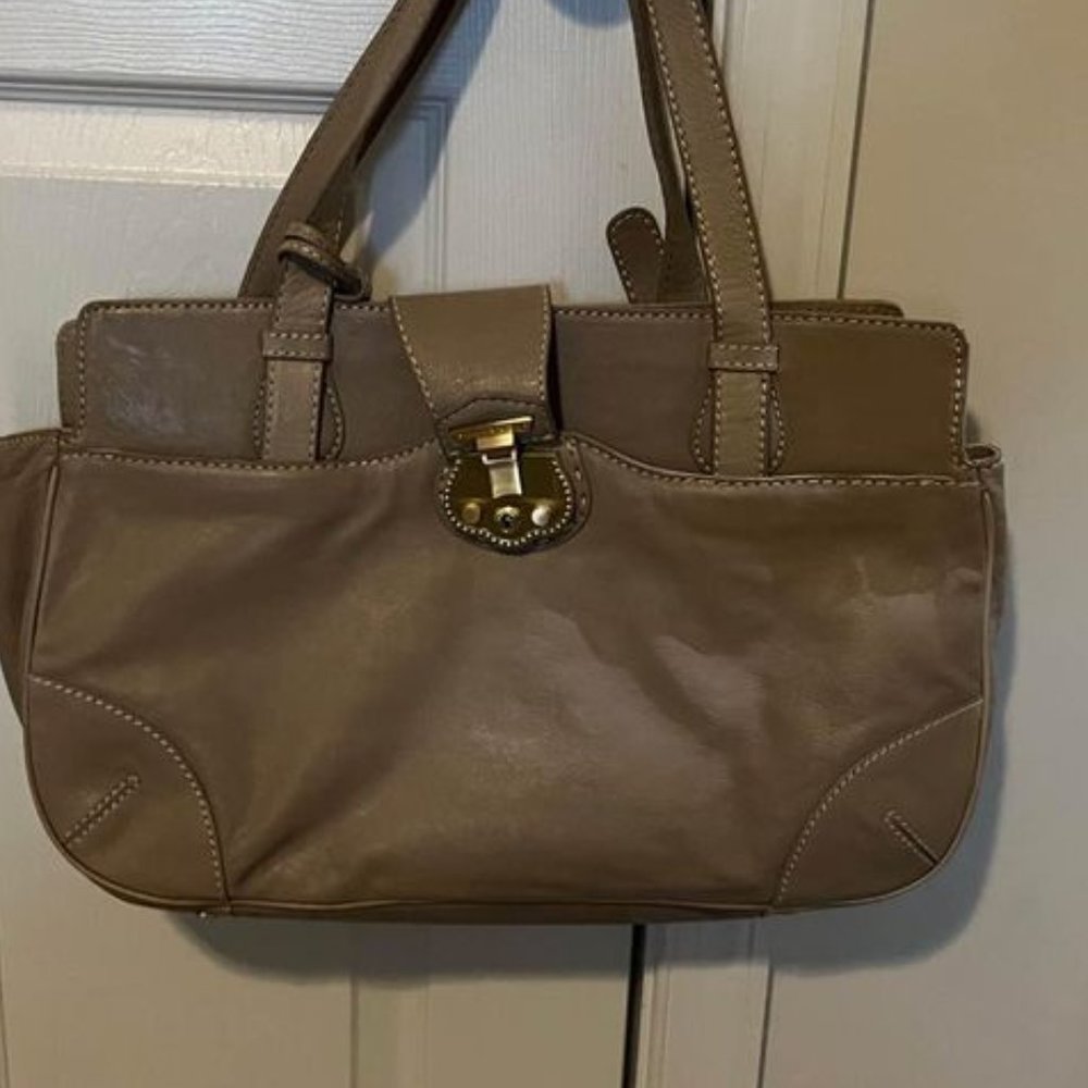 Talbots Large Leather Handbag-Beige-(Spring/Summer Bag)